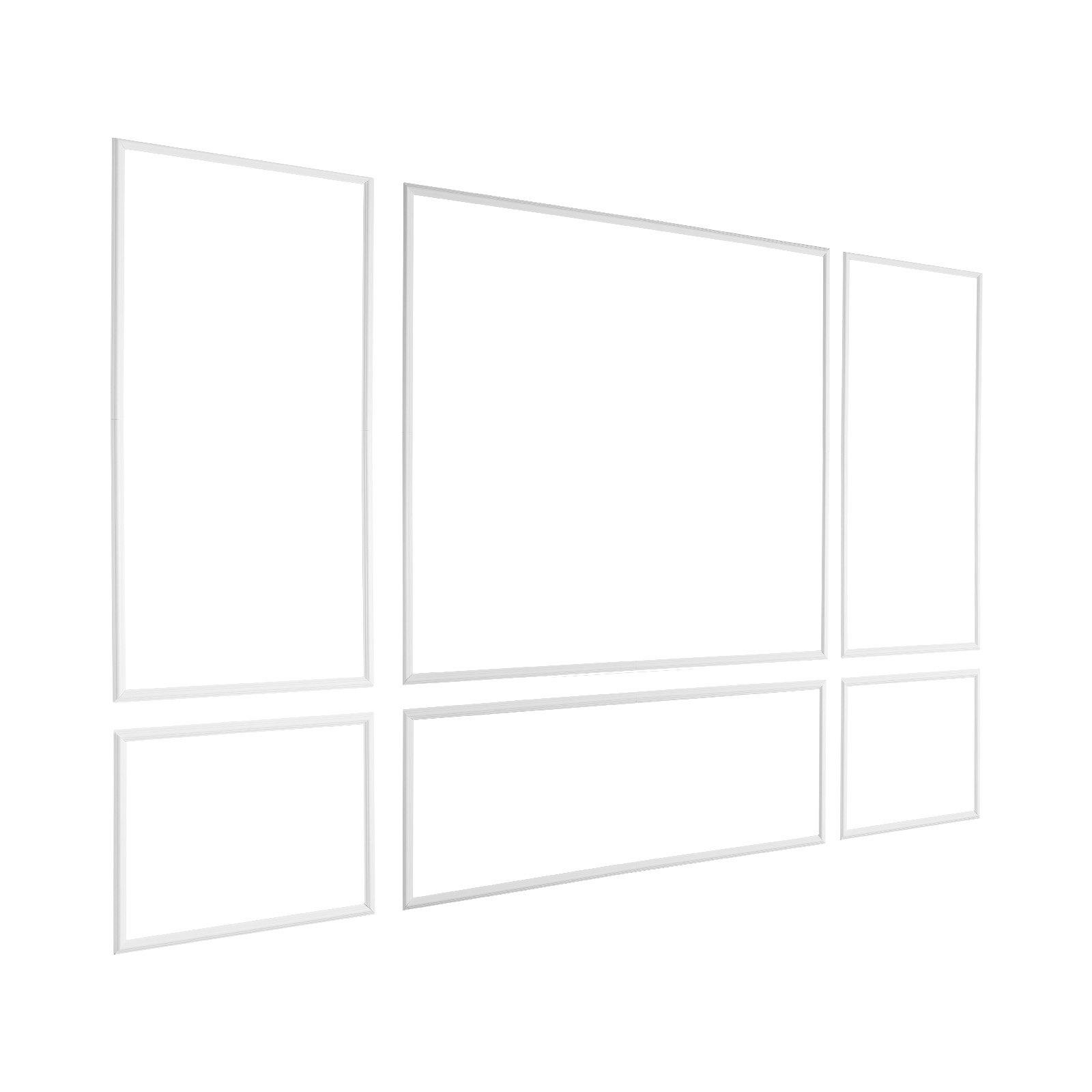 VEVOR Wall Molding 3 Pack, Wainscoting Panels Kit, Lightweight Paintable Polystyrene, Easy to Install Accent Wall Trim for Interior Décor Living Room, Bedroom, Home, White (31x63 + 31x24 in)