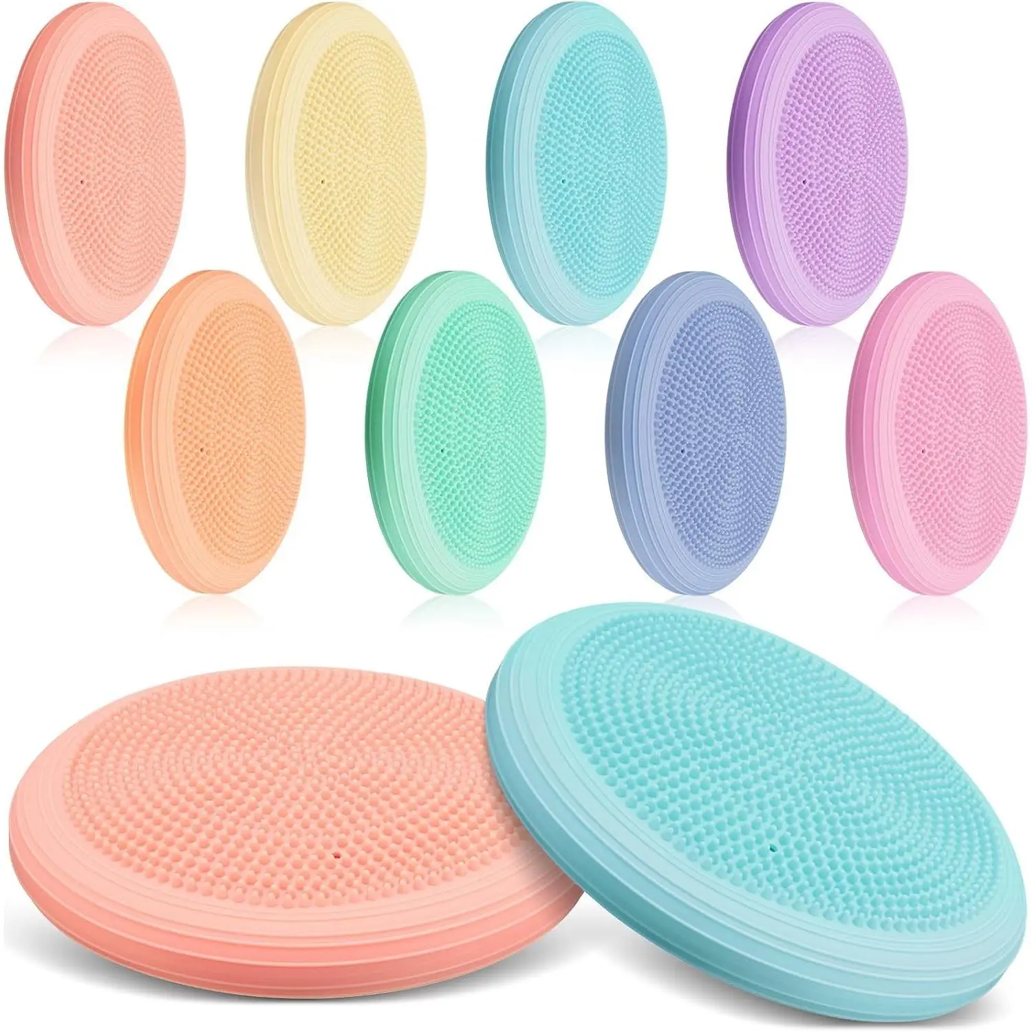 8 Pcs Wiggle Seat Inflated Wobble Cushion Sensory Seat Flexible Balance Board Balance Disc for Kids Men Women Physical Exercise Improving Posture Home Office Classroom