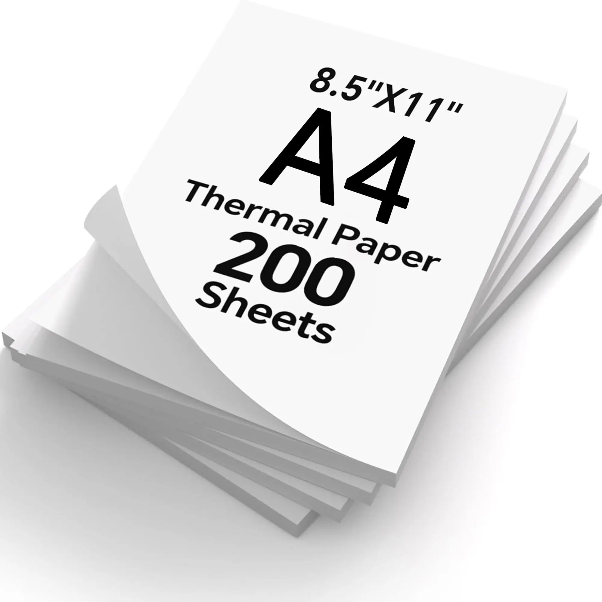 200 Sheets A4 Thermal Paper, Foldable Print Paper Compatible with Portable Printers, Perfect for Home Office and Learning