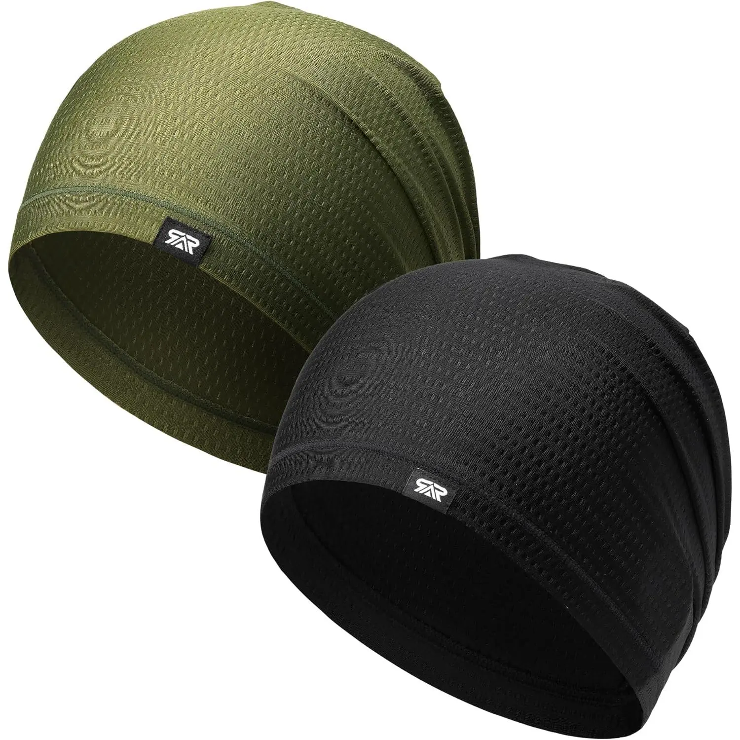 LONGLONG 2 Pack Summer Cooling Beanies Breathable Skull Caps Fits Big Heads | Silky Soft Stretch Helmet Liner for Women Men Hard Hat wave cap Motorcycle Cycling Running Gym Bald Hair Protection