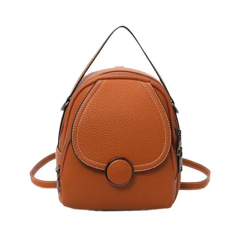 Women's New Solid Color Mini Convertible Backpack, Cute Compact Shoulder Crossbody Sling Bag for Girls, Daily Outings, Shopping and Campus Use, Lightweight Durable Fabric, Adjustable Straps, Secure Zipper, Stylish All-Match Small Carry Bag