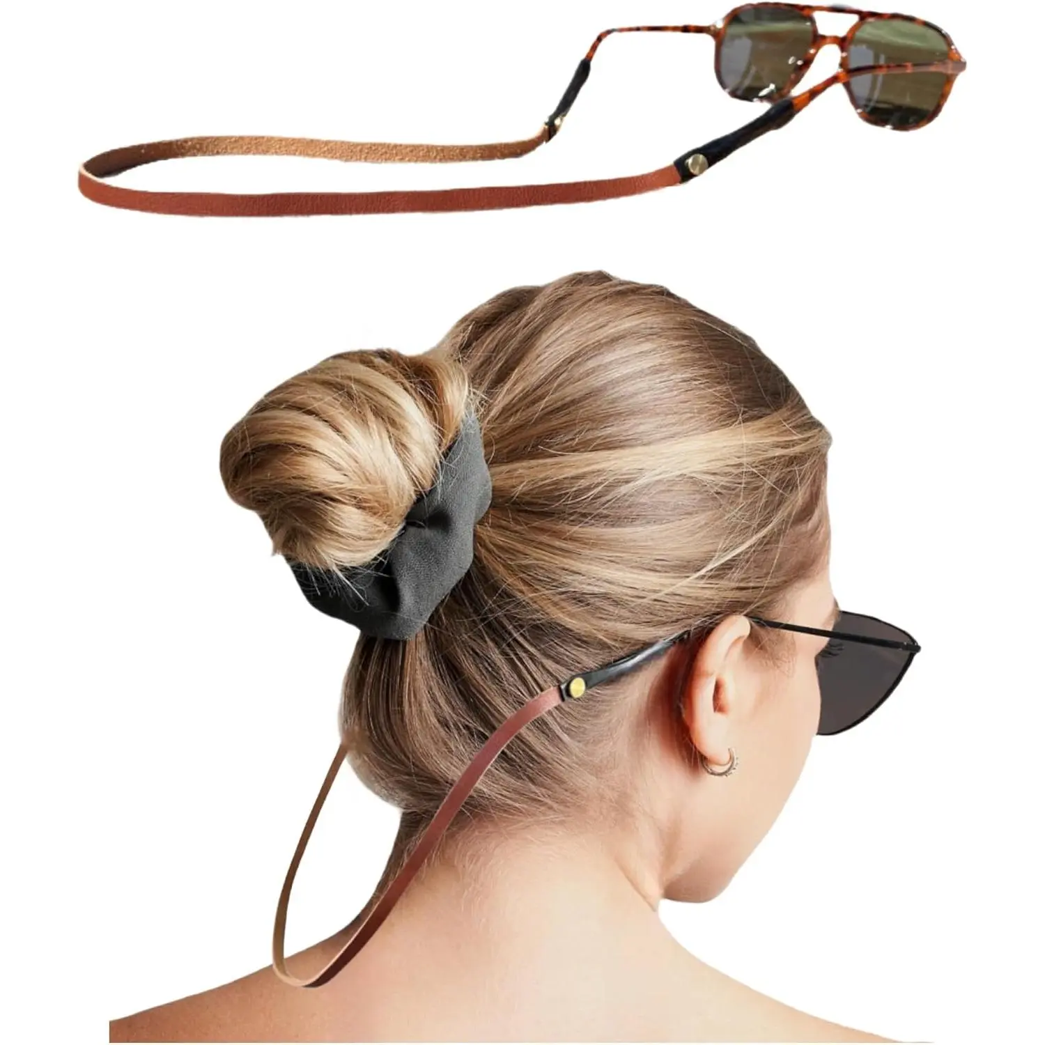 Full Grain Leather Glasses Strap, Handmade Eyeglass Holder for Neck Around, Lightweight Unisex Wear for Everyday Use & Travel