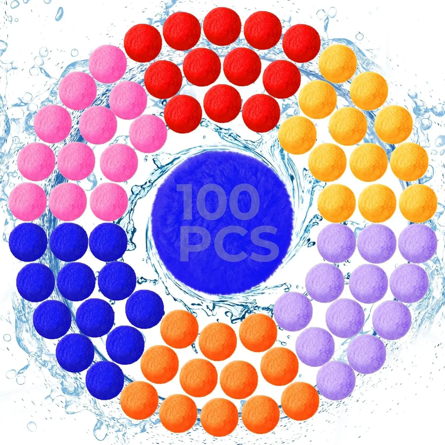 100 Pack Reusable Quick-Fill Water Balls, Reusable Water Balloons Outdoor Summer Water Toys for Kids Adults, Perfect for Pool Parties Beach Backyard Games