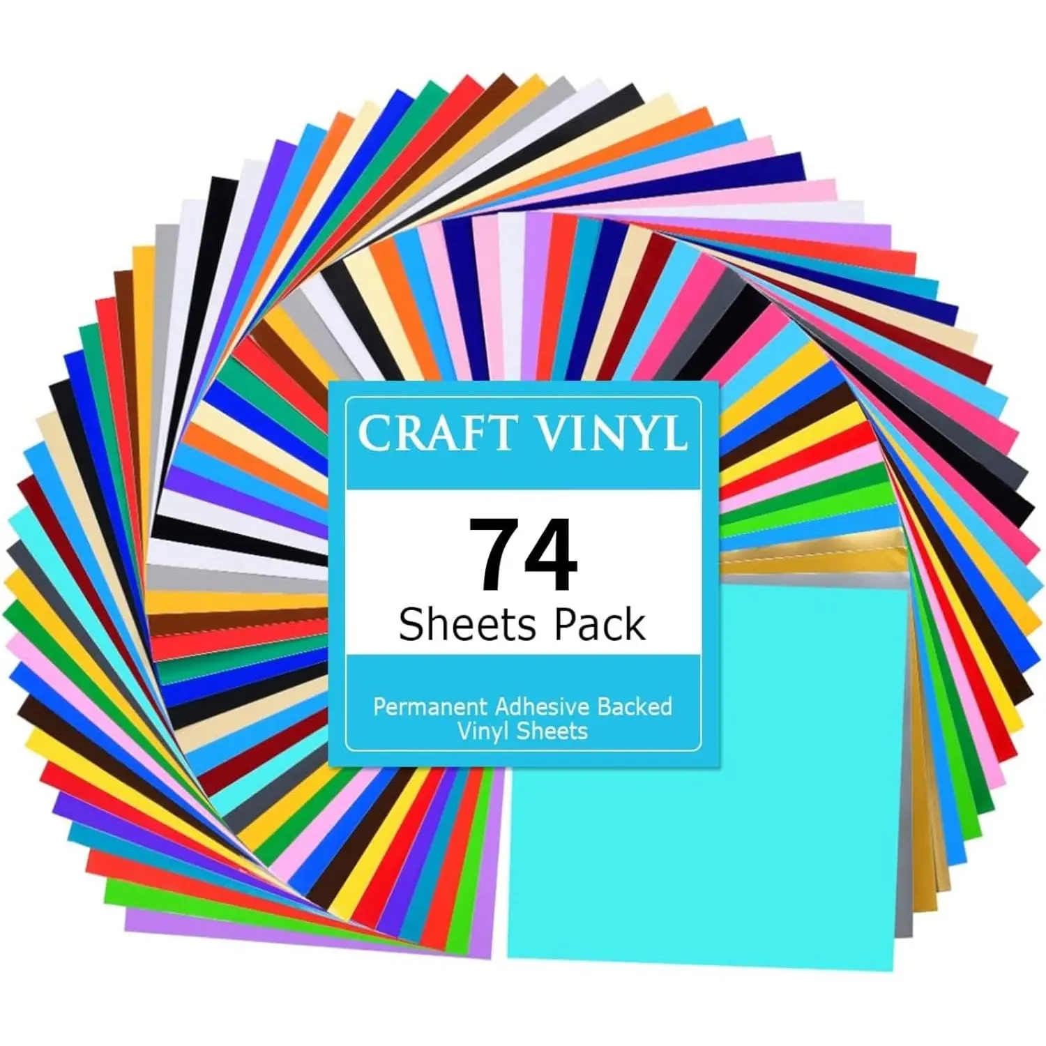74 Pack Permanent  for  Machine - 40 Color Self Adhesive  with 2 Transfer Paper for Decor Sticker, Party Decoration