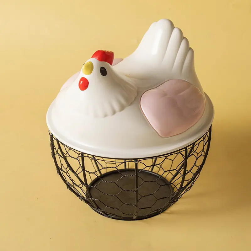 Household kitchen egg basket storage basket vegetable wrought iron storage basket storage basket fruit basket vegetable basket metal basket Plastic baskets