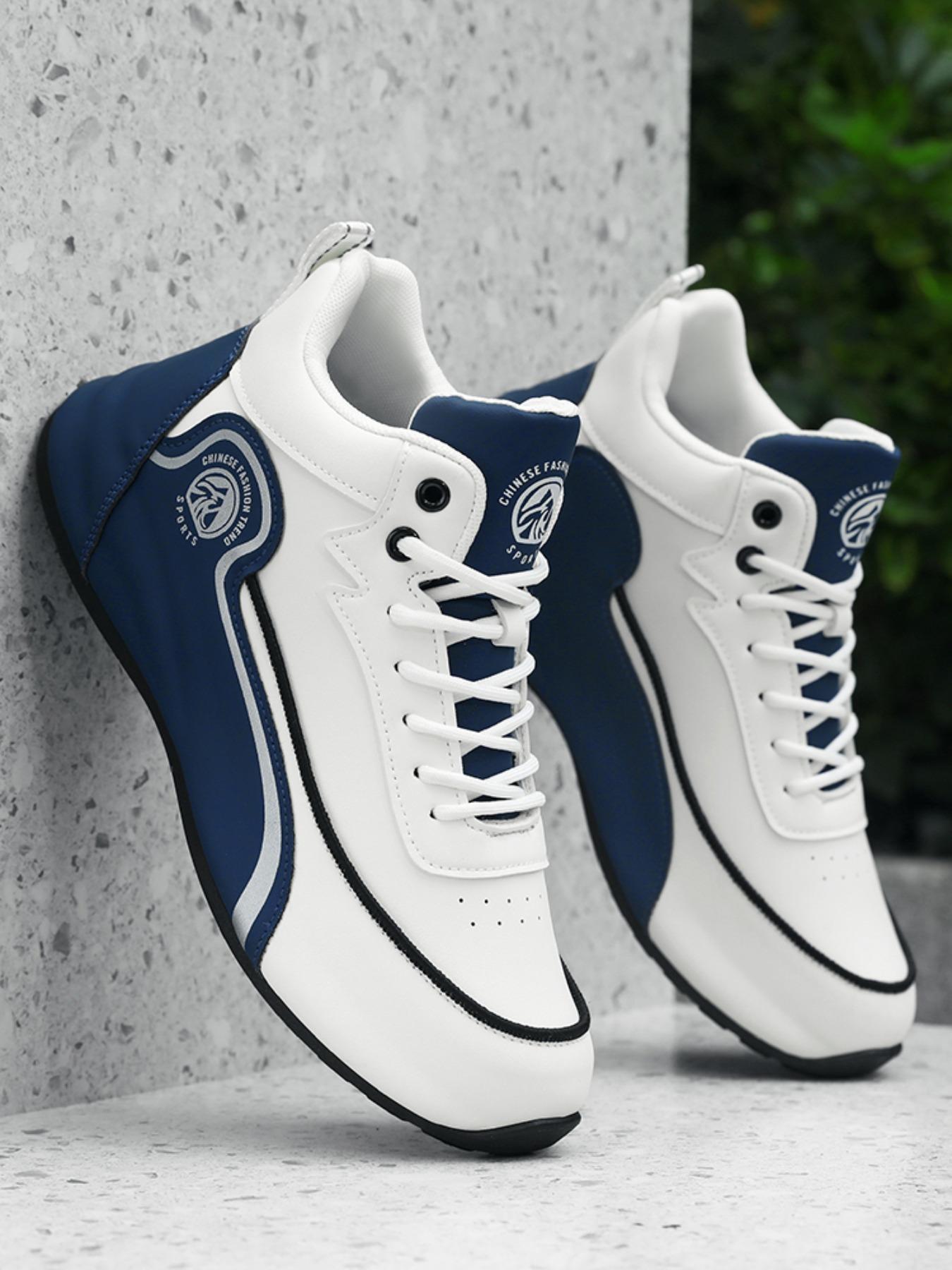 Men's Fashionable Lace Up Mid Top Sneakers, Casual Comfortable Breathable Sports Running Shoes, Male All-match Round Toe Shoes for Daily Wear, Closed