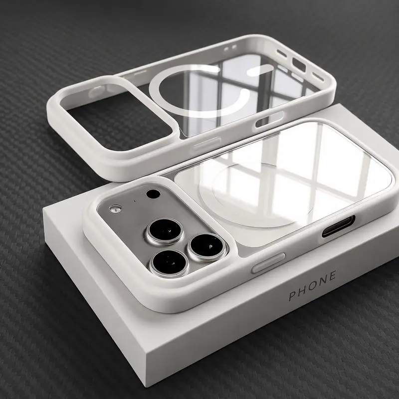 Phone Case – Premium Transparent Magnetic Wireless Charging Case, Compatible with iPhone 17 Pro Max/17/16/15/14/13/12/11 Pro Max Plus Mini/17 Air/17 Pro; Features Flexible Edges and a Sturdy Protective Back Panel with Shock-Absorption C,Halloween,Stickers