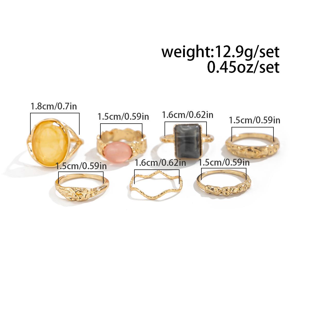 Trendy Irregular Inlaid Acrylic Ring Light Luxury Alloy Finger Band Minimalist Y2K Aesthetic Stylish Geometric Dainty Stackable Fashion Jewelry Unique Casual Accessories for Women Daily Party Dating Street Vacation Outfit Wear