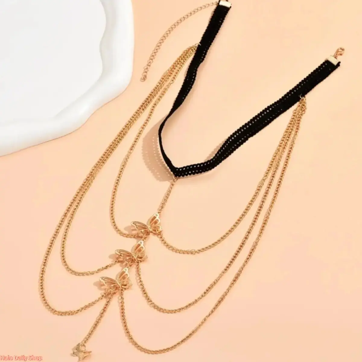 Women’s Butterfly Thigh Chain - Layered Zinc Alloy Body Jewelry with Adjustable Fit, Butterfly Accents, Layered Chains, Elegant Leg Accessory for Parties/Festivals, Daily Wear