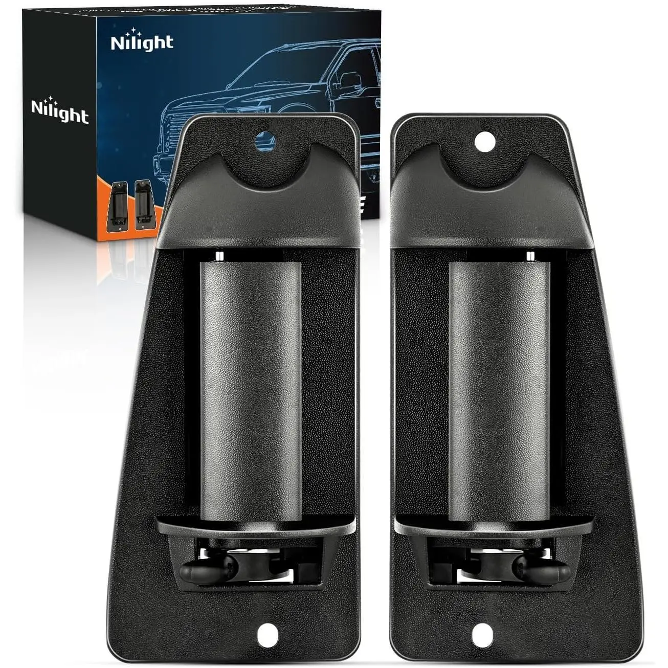 Nilight Strong 2-Piece Extended Cab Rear Door Handle Pair Set - Left Driver & Right Passenger Automotive Replacement Car Accessories, Compatible with 1999-2007 Chevy Silverado/GMC Sierra 1500/2500/3500, Replaces#15758171,15758172, 2 Pieces