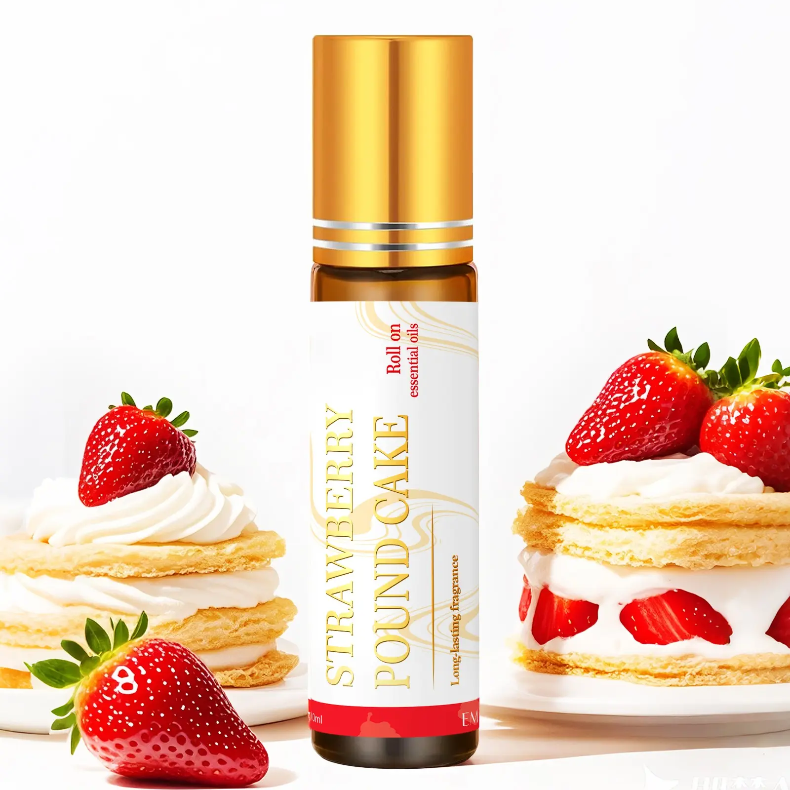 10ML Strawberry Pound Cake Roll-On Essential Oil, Alcohol-Free Massage Oil, Long-Lasting Scent, Body Massage Oil, Humidifier Diffuser, Car Air Freshener