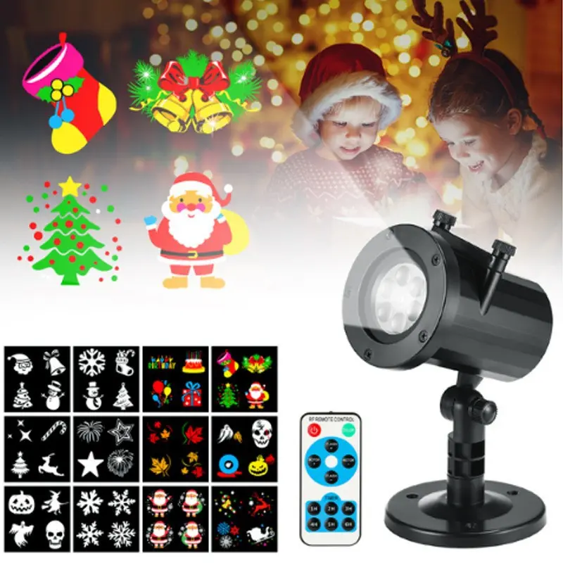 Outdoor snowflake light projection – creates a Christmas atmosphere in the courtyard; features a wide-angle, high-intensity lighting effect, is waterproof and extremely bright, designed for outdoor use.