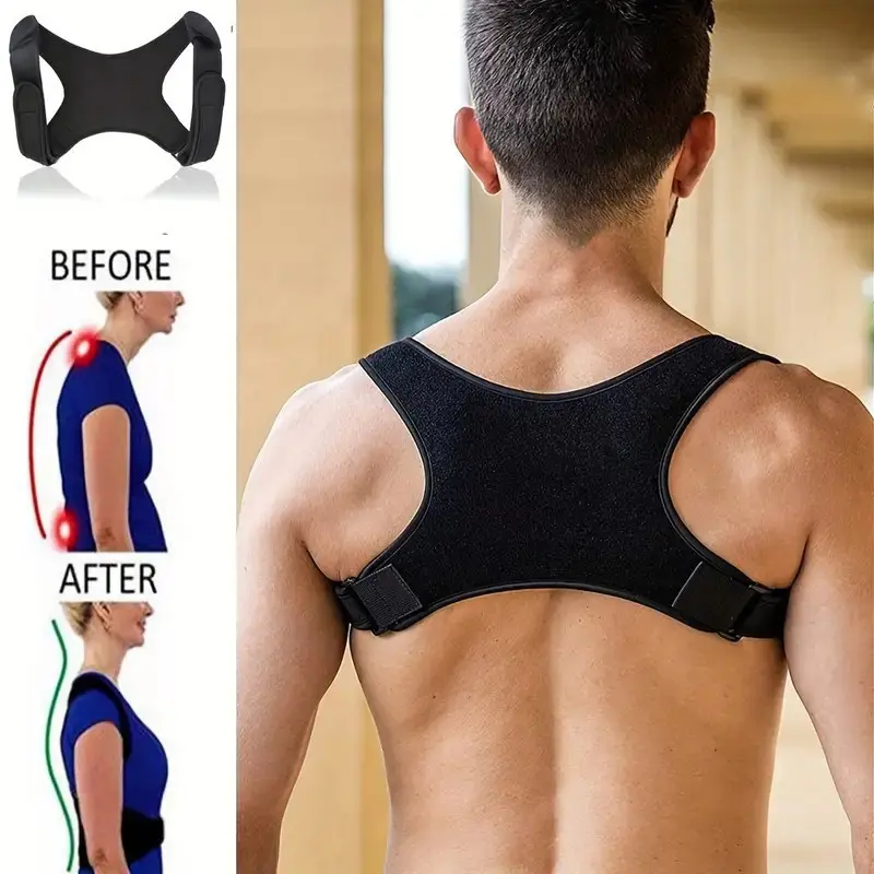 1Pc Adjustable Back Support Strap, Daily Posture Support Belt, Comfort Shoulder & Back Brace for Men Women, Posture Straps