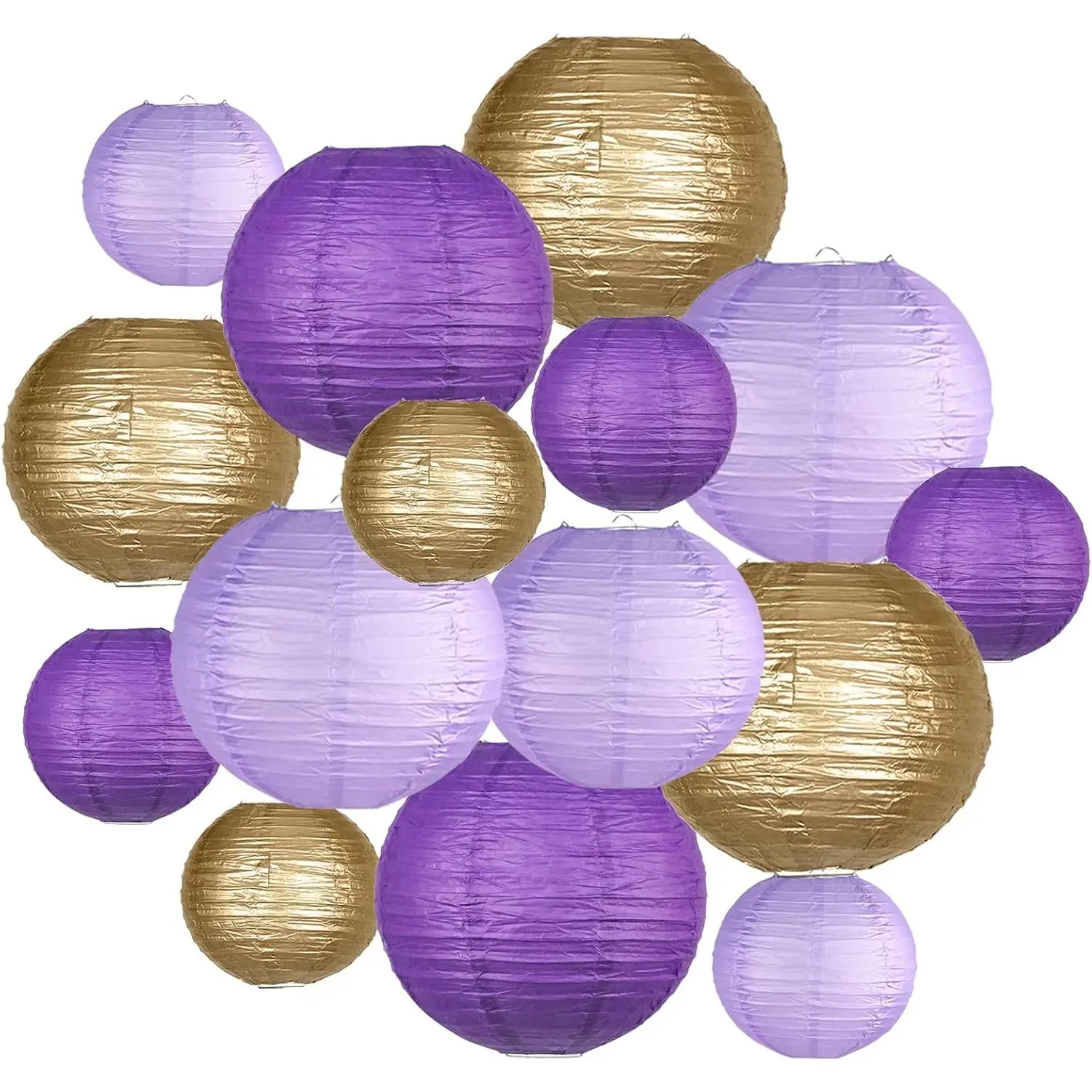 15 count   Paper Lanterns - 6 8 10 Inch Lavender Dark   Decorations for Graduation, Wedding, Rapunzel Birthday &  Shower  Theme Patry