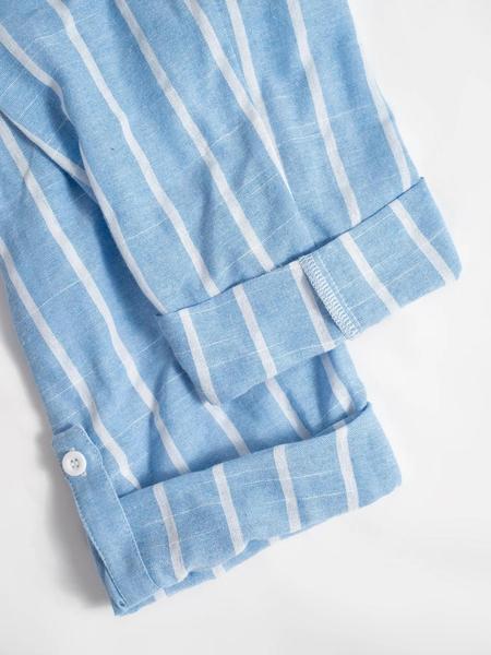 Women's Striped Print Shirt, Casual Long Sleeve Collared Top for Spring & Fall, Women's Clothing for Daily Wear