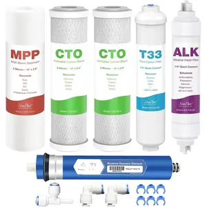 6-Stage 75 GPD RO Complete  Filter Set, Compatible with APEC  Series Alkaline Reverse Osmosis Water Filter System ROES-PH75, RO Filters  for FILTER-MAX-ESPH