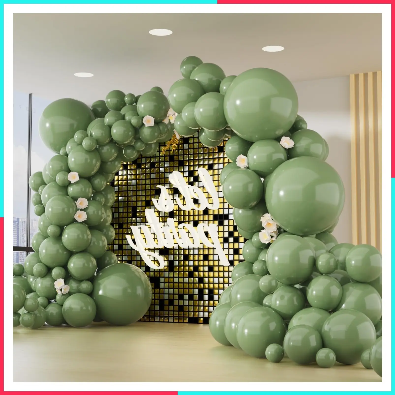 Sage Green Balloon Garland Arch Kit - 150pcs 18/12/10/5 Inch with 2 Ribbons