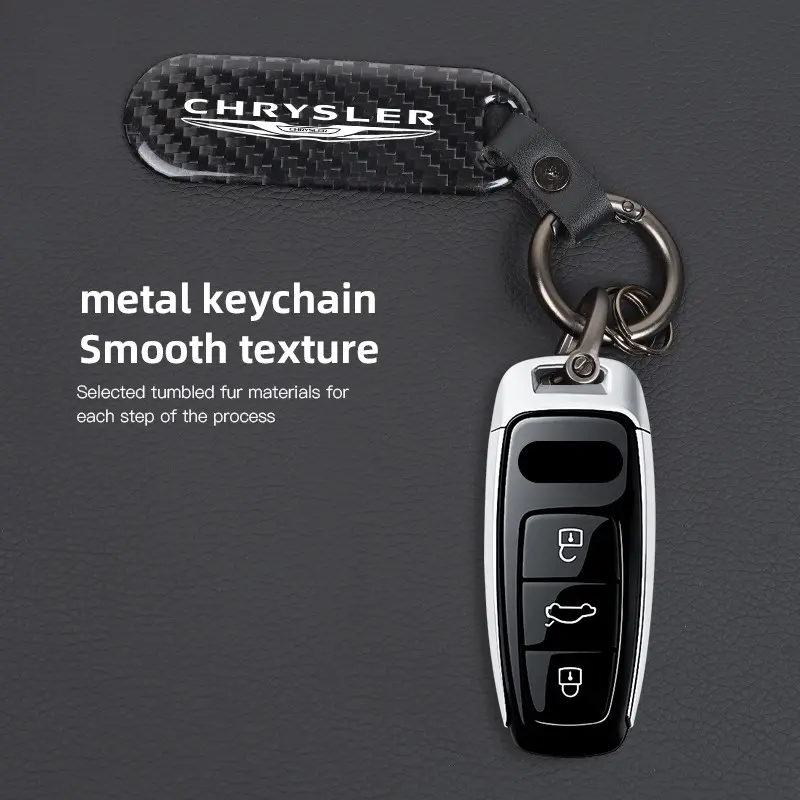 1Pcs Carbon Fiber Key Chain Car Key High Grade Keyring For Chrysler 300c 200 Pacifica Phev Voyager Sebring Aspen PT Cruiser Airflow Crossfire Concorde