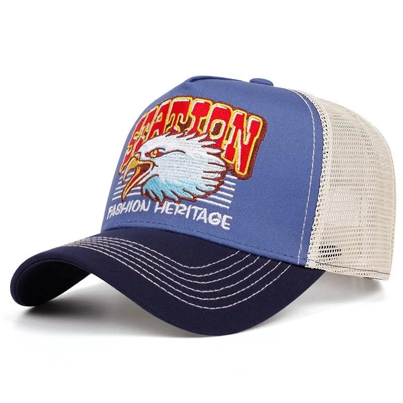 Hot Sale Unisex Baseball Cap Classic STATION Letter Pattern Mesh Cap Men And Women Breathable Streetwear Summer Trucker Hat