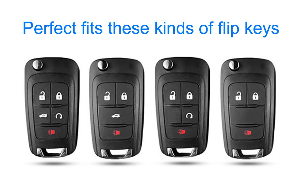 for Chevy Key Fob Cover with Keychain, Premium TPU Full Protection Key Fob Case for Chevrolet Equinox Camaro Cruze Malibu Sonic Buick Terrain (5 Buttons Pink)