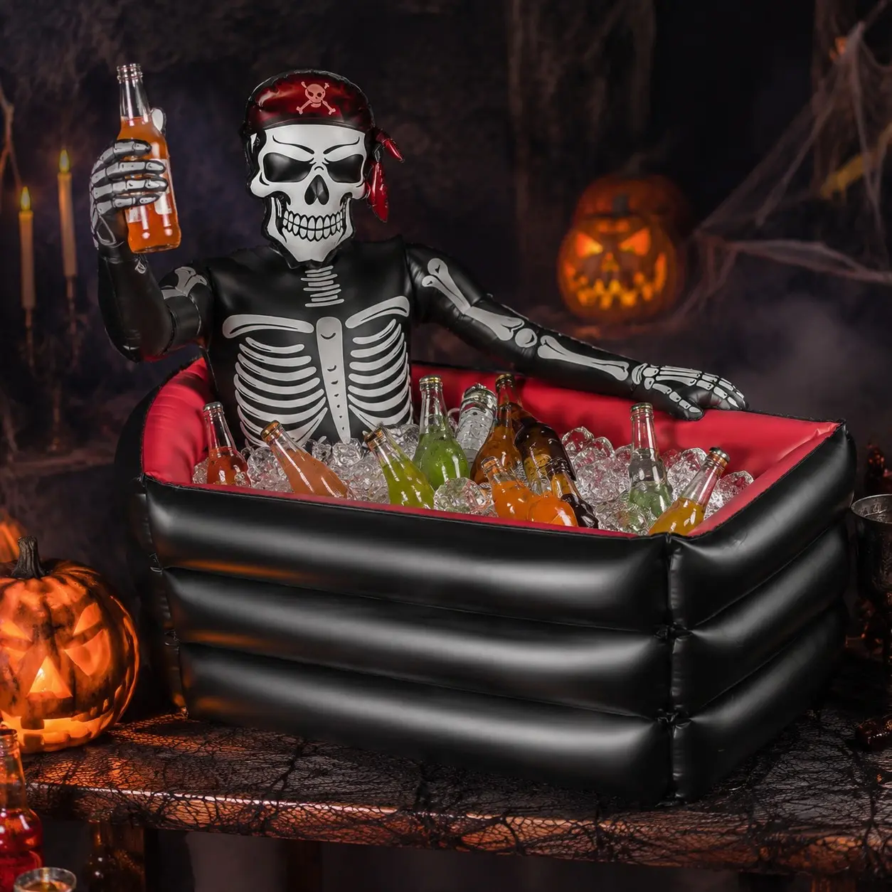 Halloween PVC Inflatable Ice Bucket, Gruh Head Party Gift Decoration, Inflatable Ghost, Perfect for Halloween Parties and Events
