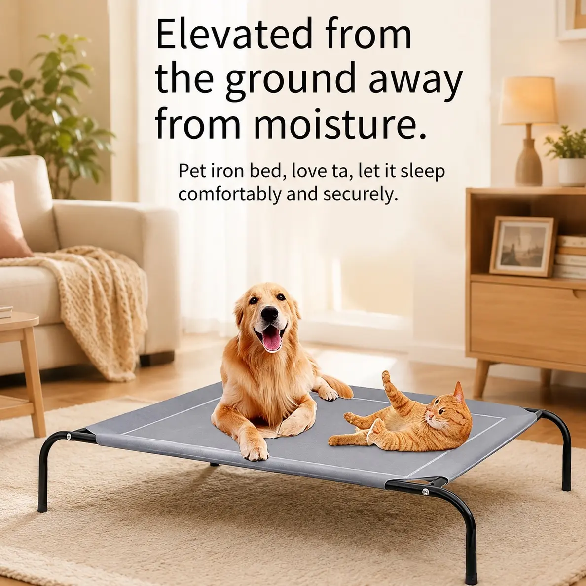 Elevated Dog Bed for Large Dogs, Cooling Pet Cot with Breathable Mesh & Durable Frame, Easy to Clean Raised Pet Mats for Indoor & Outdoor Home Summervibes petlovers outdoorfun summerwins
