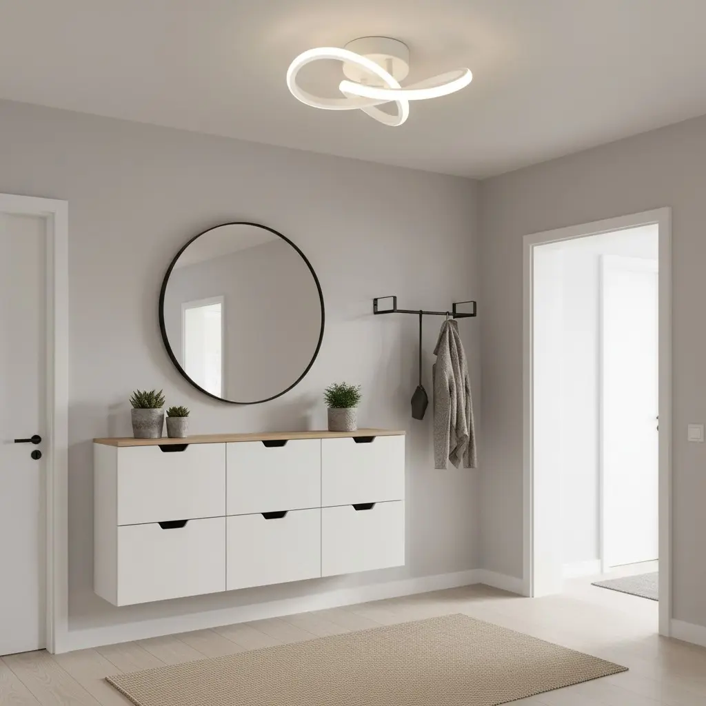Modern LED Ceiling Light, 12w Dual Round Design, Dimmable 3000-6000k, Suitable for Bedroom Balcony Corridor Hallway