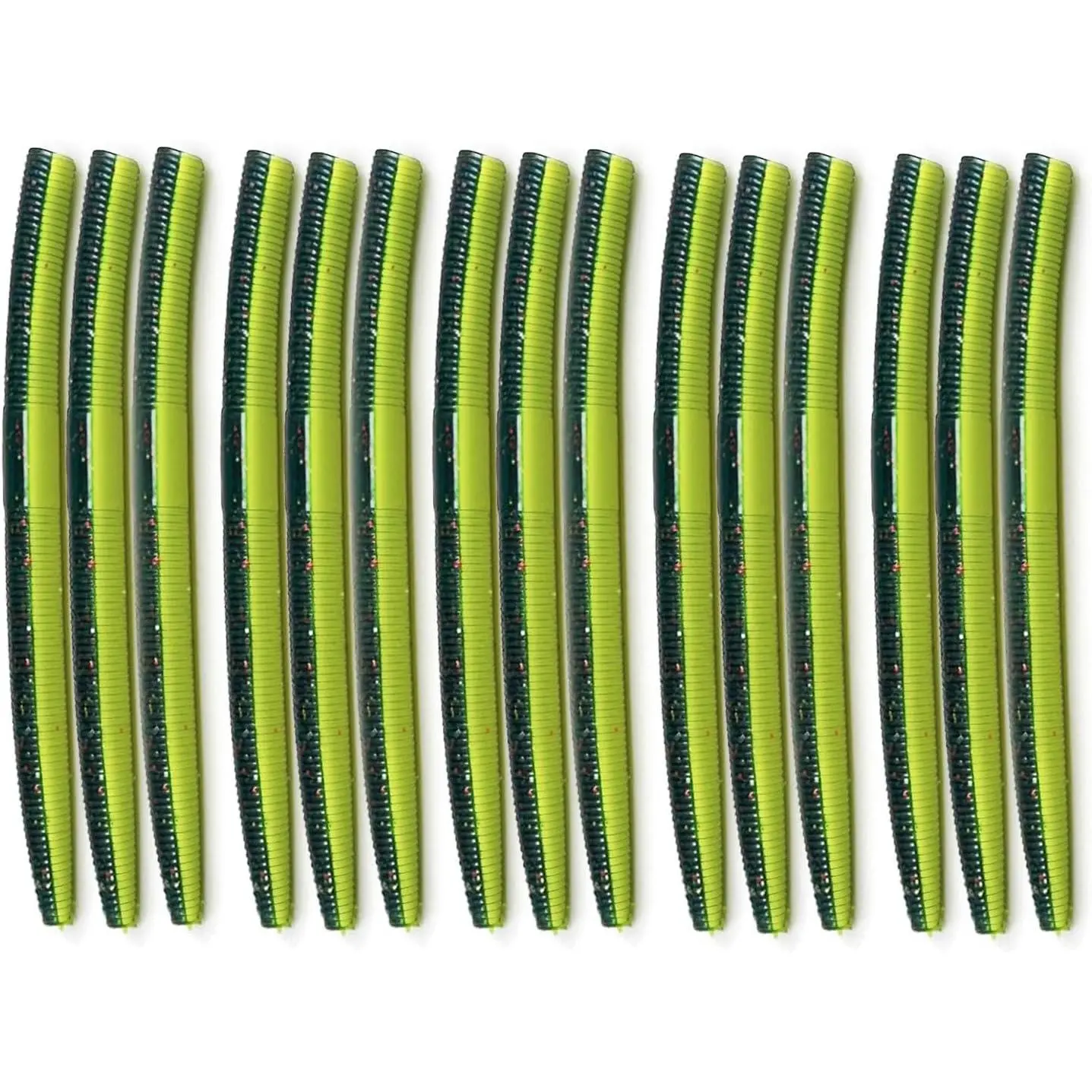 Senko Worms 15 count Salt Infused Soft Baits for Fishing | Soft Plastic Fishing Lures with Scented Salt Infusion Lifelike Feel 4" & 5" Sizes for Wacky Texas  Rigs