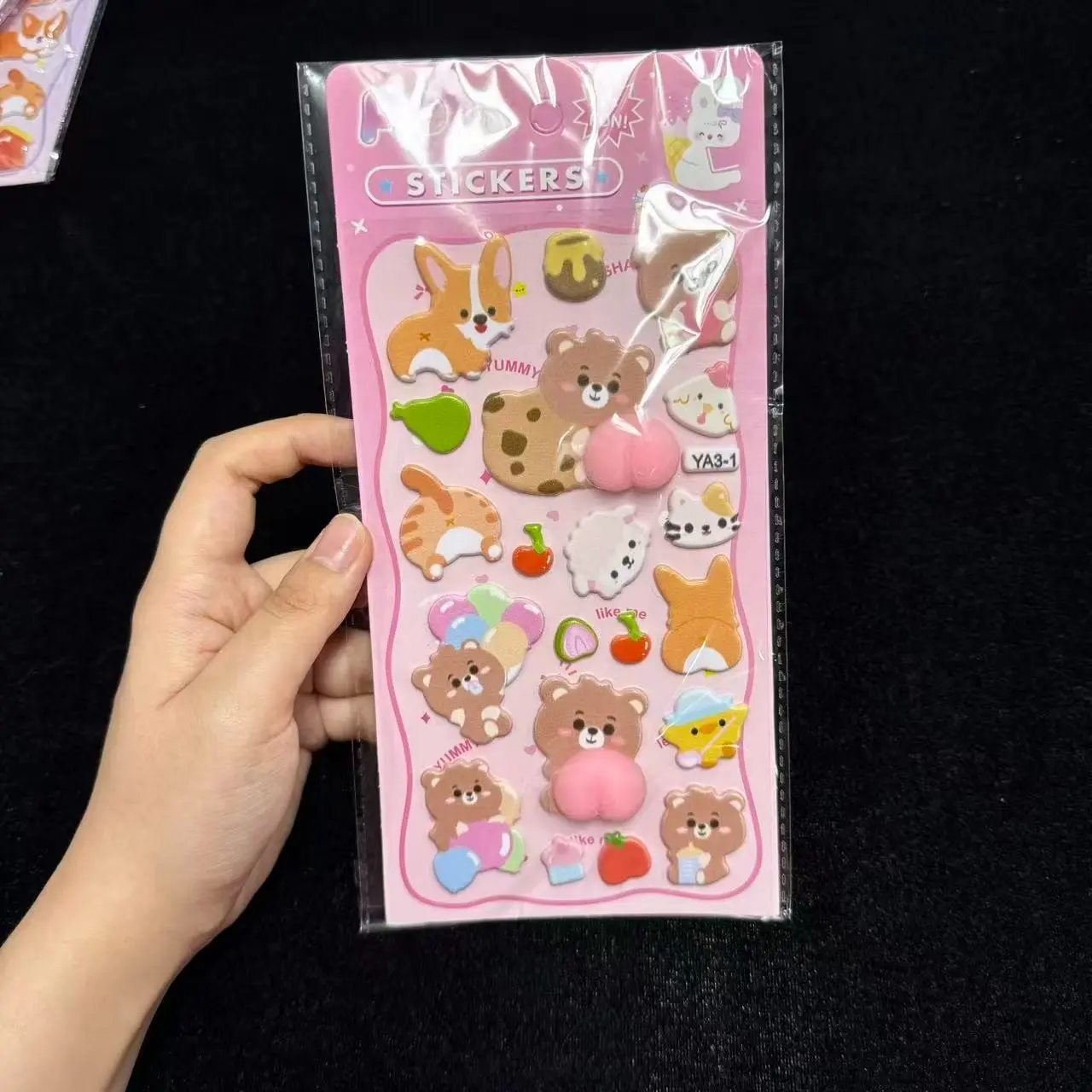 1pc/4pcs Stress Relief 3D Bubble Stickers, Corgi Cat Bear Design, Soft Foam Decals for Notebook Phone Case Water Cup Stationery, Gift Ideas