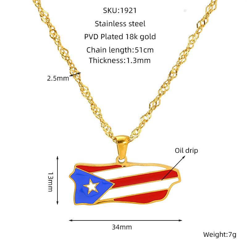 Various Countries Map Pendant Necklace Jewelry, Stainless Steel Necklace