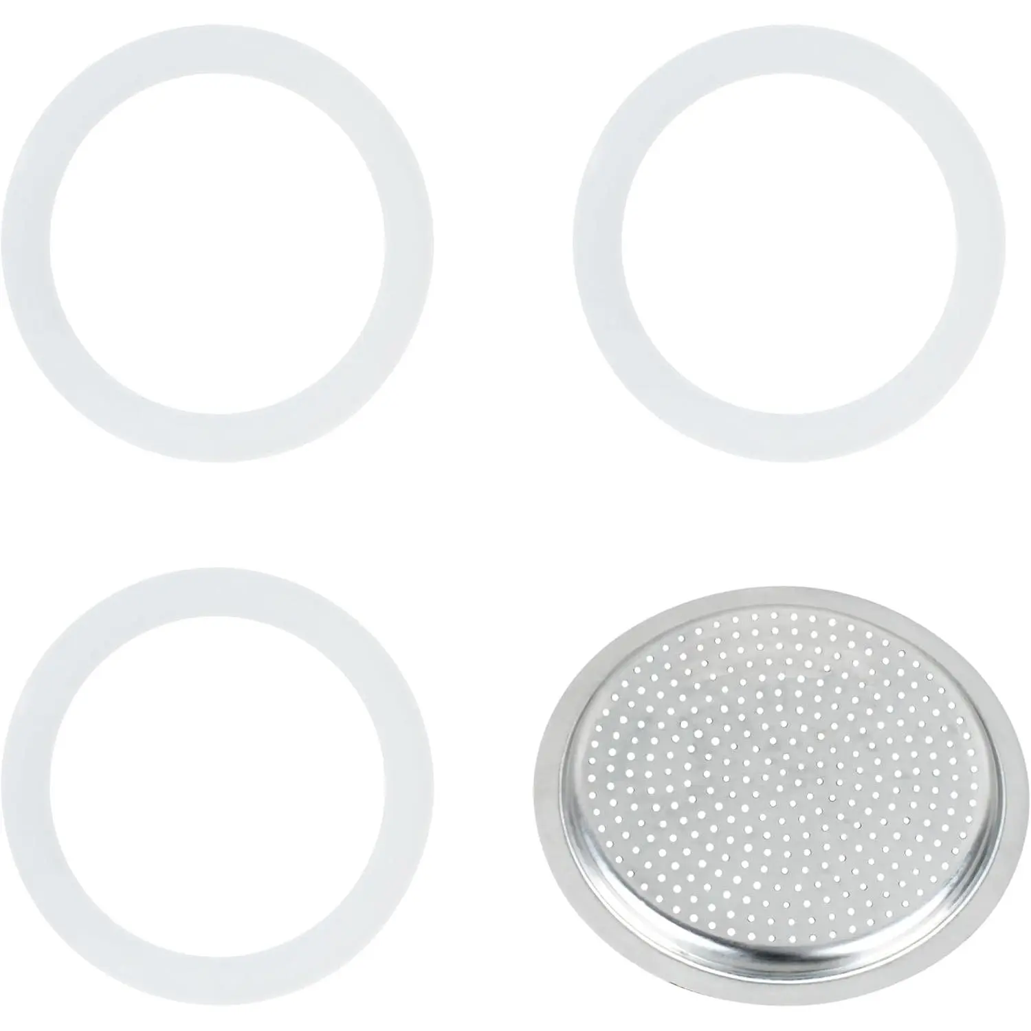 Sealing Ring   Filter 3 Cup For Stove Top Espresso Maker  Filler  Set includes 1 filter and 3 upgraded  rings