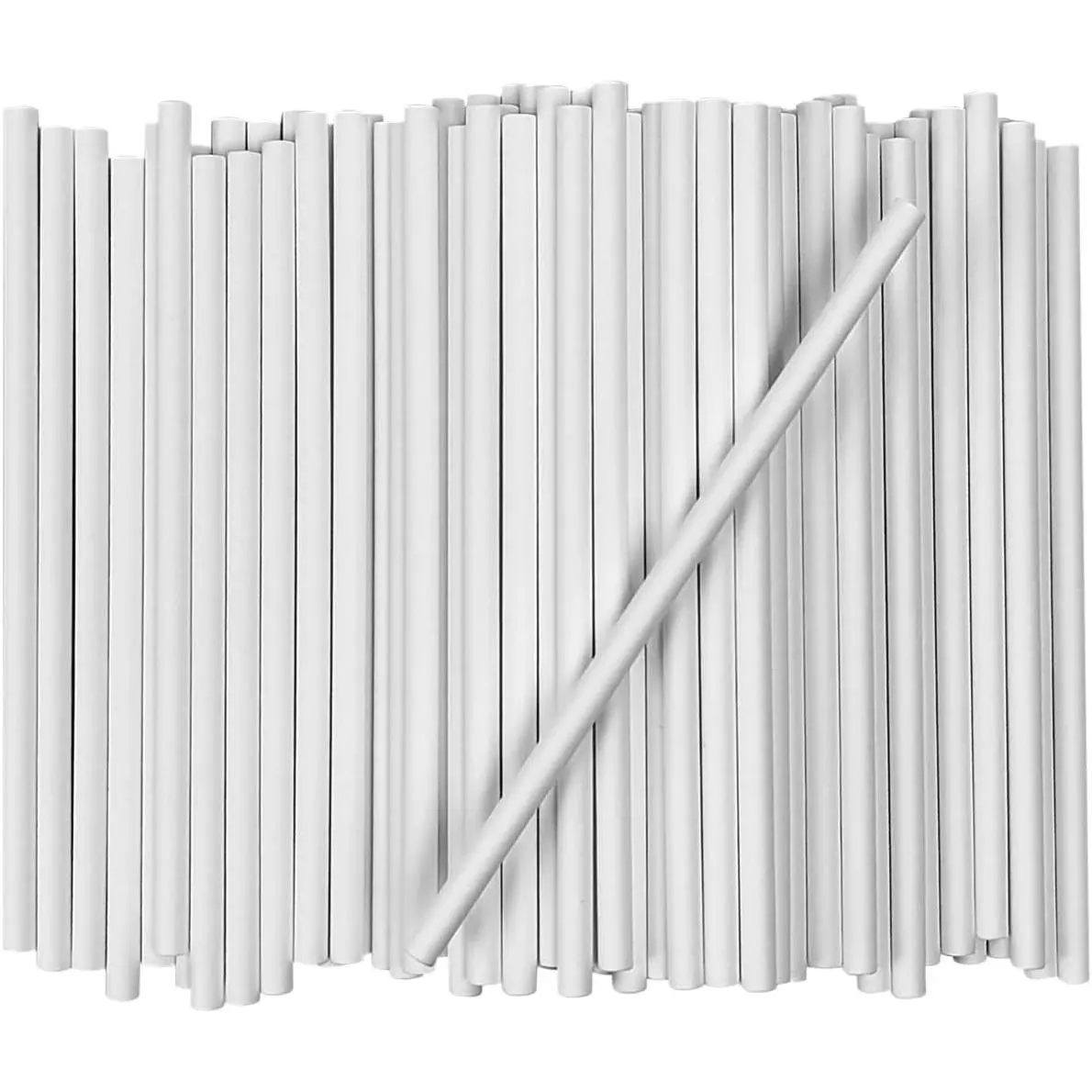 50 Pack 4 Inch 4mm Diameter White Paper Lollipop Sticks, Suitable for Cake Pops, Suckers, Cookies, Candy, Chocolate, Cake Decorations