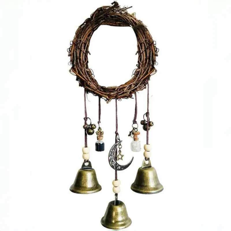 Vintage Witch Bell Hanging Decor, 1 Count Boho Style Wall Hanging Bell with Tassel & Pendant, Wall Decor for Home Living Room Bedroom
