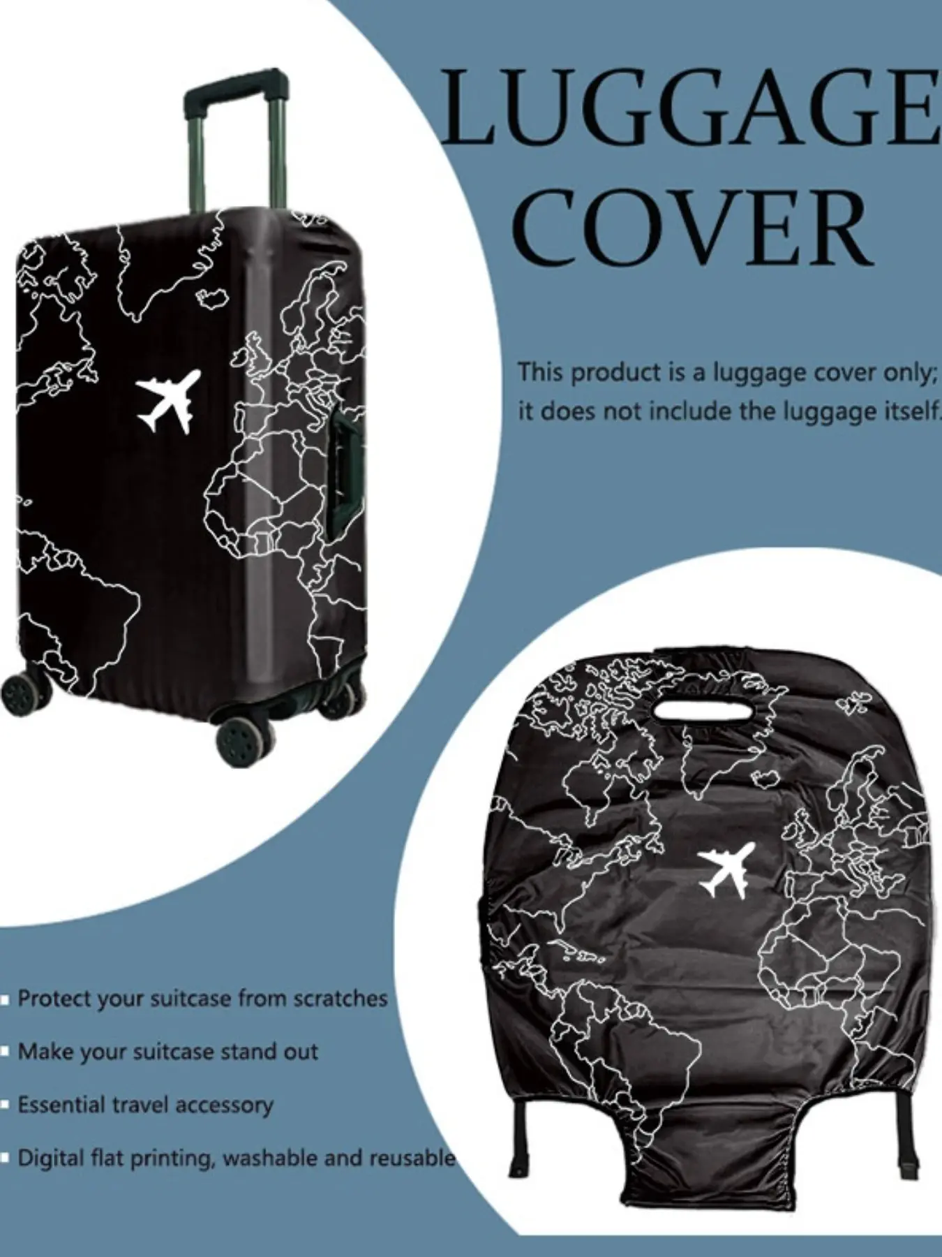 1pcs Luggage Protective Cover, All over Print Design, Suitable for 20-28 Inch Suitcases, Thick High-Quality Fabric, Essential Travel Accessory, Luggage Accessories