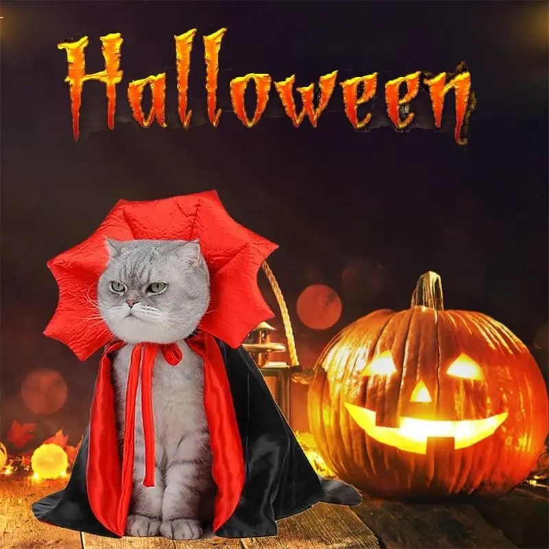 Halloween Vampire Cat Dog Costume, Magical Witch Cape, Fun Halloween for Cats and Dogs, Unique Pet Apparel, Perfect for Parties