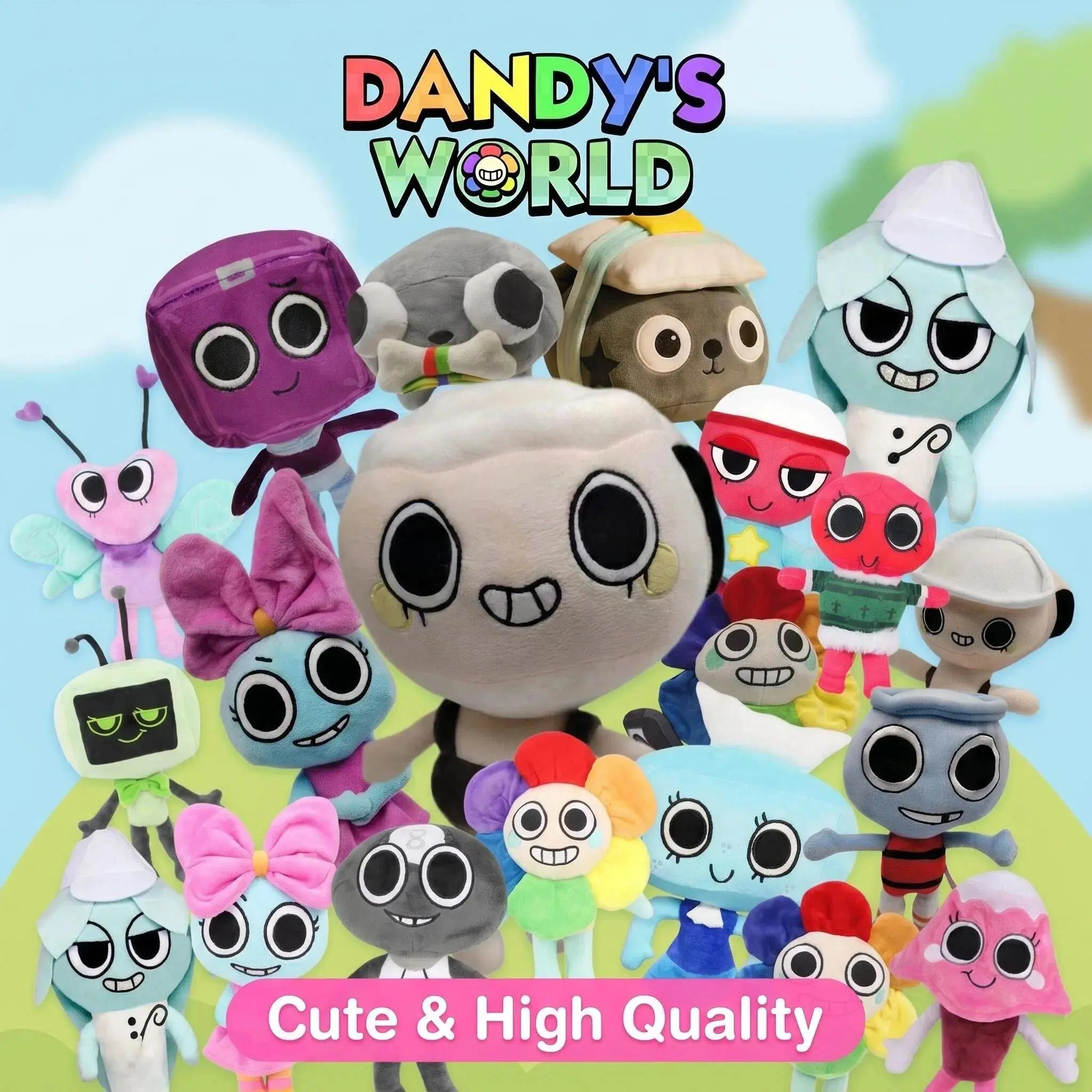 New DDandys World Plush Doll Cartoon Stuffed Figure Soft Plush Ornament Party Decor Holiday Supply Prop Table Layout Gift