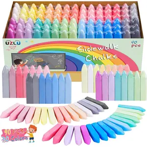 Multicolor-90pcs Cone-Shaped Sidewalk Chalk, 30 Colors Jumbo Washable Non-Toxic Dustless Chalk Giant Box Set, Ideal for Kids’ Playground & Sidewalk Art Home Supplies