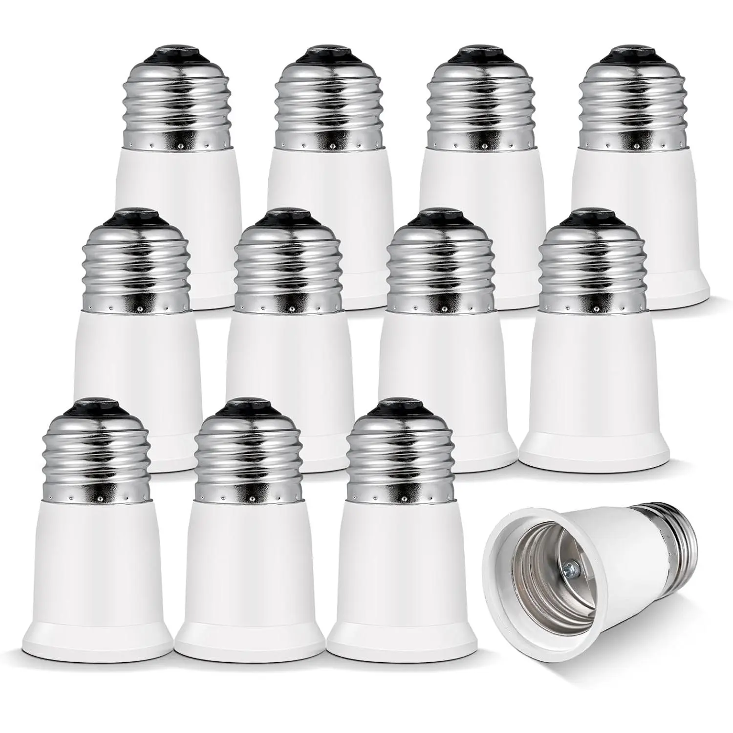 Light Socket Extender,E26 to E26 Medium Screw Bulb Socket Extension Adapter,Recessed Socket 1.2" Extensions,Light Cans Socket Extender Adapter