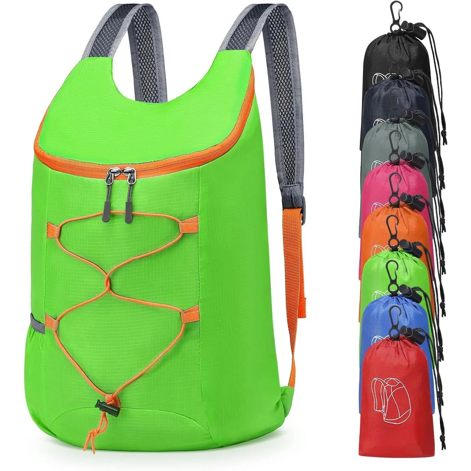 20L Hiking-Daypack Lightweight Foldable Travel Packable Backpack for Camping Cycling Outdoor, Green