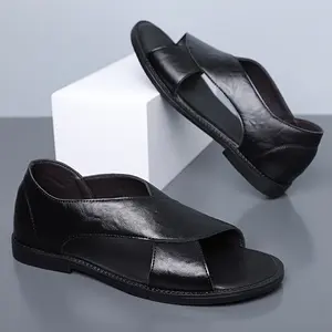 BDHJYDB Men's Korean Style Slip-On Sandals - Lightweight Breathable Sole & Upper, Non-Slip Soft Sole Suitable for Outdoor Sports, Beach, Casual Summer Shoes with Cushioning, Minimalist Open-Toe Sneakers