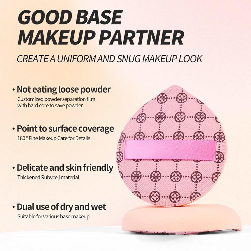 MAANGE 3pcs Cotton Candy Air Cushion Powder Puff Set, Includes 1pc Small Size Puff with Storage Box + 2pcs Large Size Puffs, Perfect for Makeup Application, Gift for Women & Girls