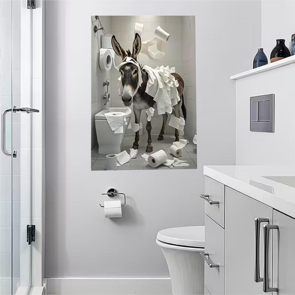 Bathroom Art Wall Farmhouse Home Vintage Funny Signs Donkey For Home,Donkey Toilet Paper Fun packaging style,room decoration, unique holiday gift paintings, waterproof, fade resistant, printed posters, and wall decorations Bathroom Art Wall Farmhouse Home Vintage Funny Signs Donkey For Home,Donkey Toilet Paper Fun packaging style,room decoration, unique holiday gift paintings, waterproof, fade resistant, printed posters, and wall decorations