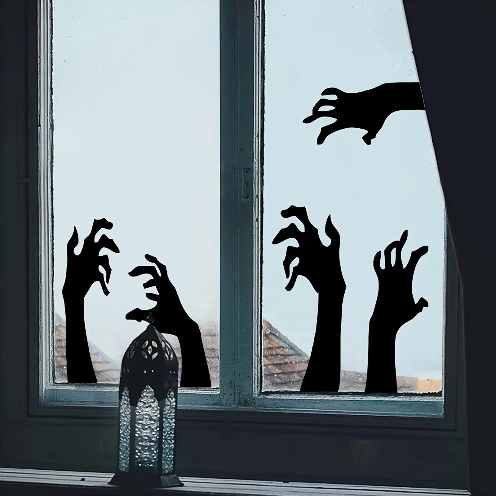 Halloween Window Decoration Horror Hand Silhouette, Party Decor, Indoor Outdoor Home Decor, Halloween Theme, Festive Atmosphere