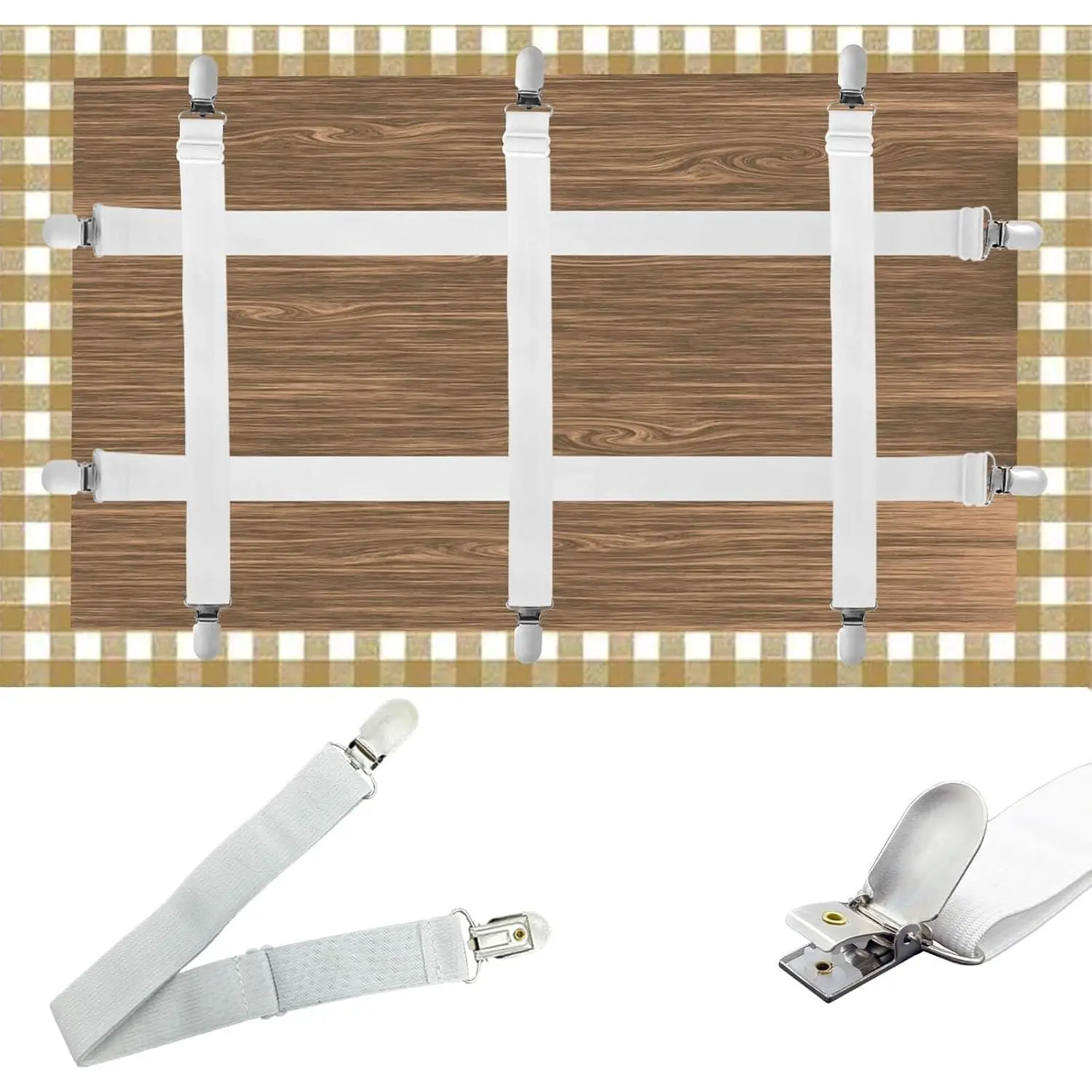 Strap Tablecloth Clips -  for Picnic Tables and Thick Tables Indoor and Outdoor, Keep Your Tablecloth Secure with Our Invisible Table Cloth Clips!