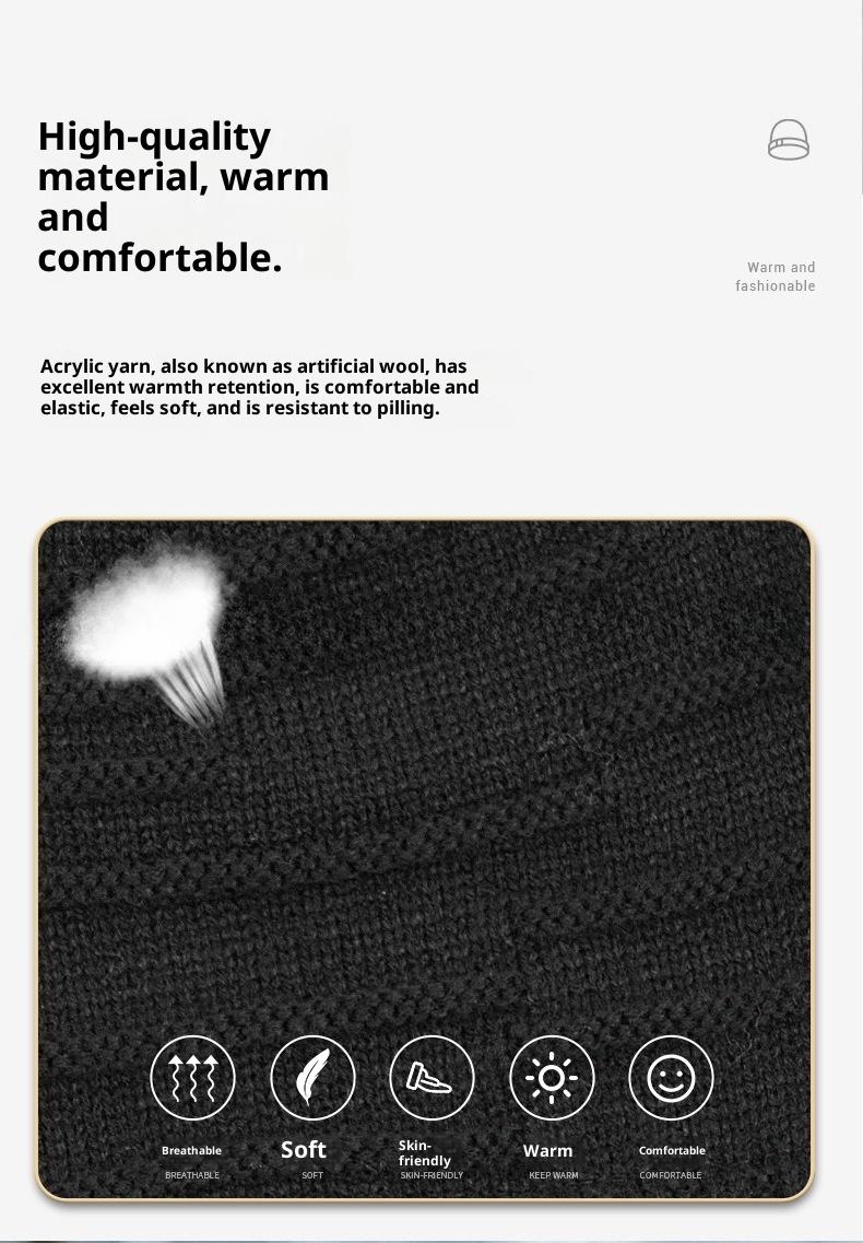 BIGWIG Unisex Bluetooth Knit Hat, Winter Music Hat, Hands-free Earphone, Washable Wireless Earphone Hat, Fleece-lined Warm Knit Hat, Music Hat, Christmas Gift, Novel Music Gift, Suitable for Running, Fishing, Cycling