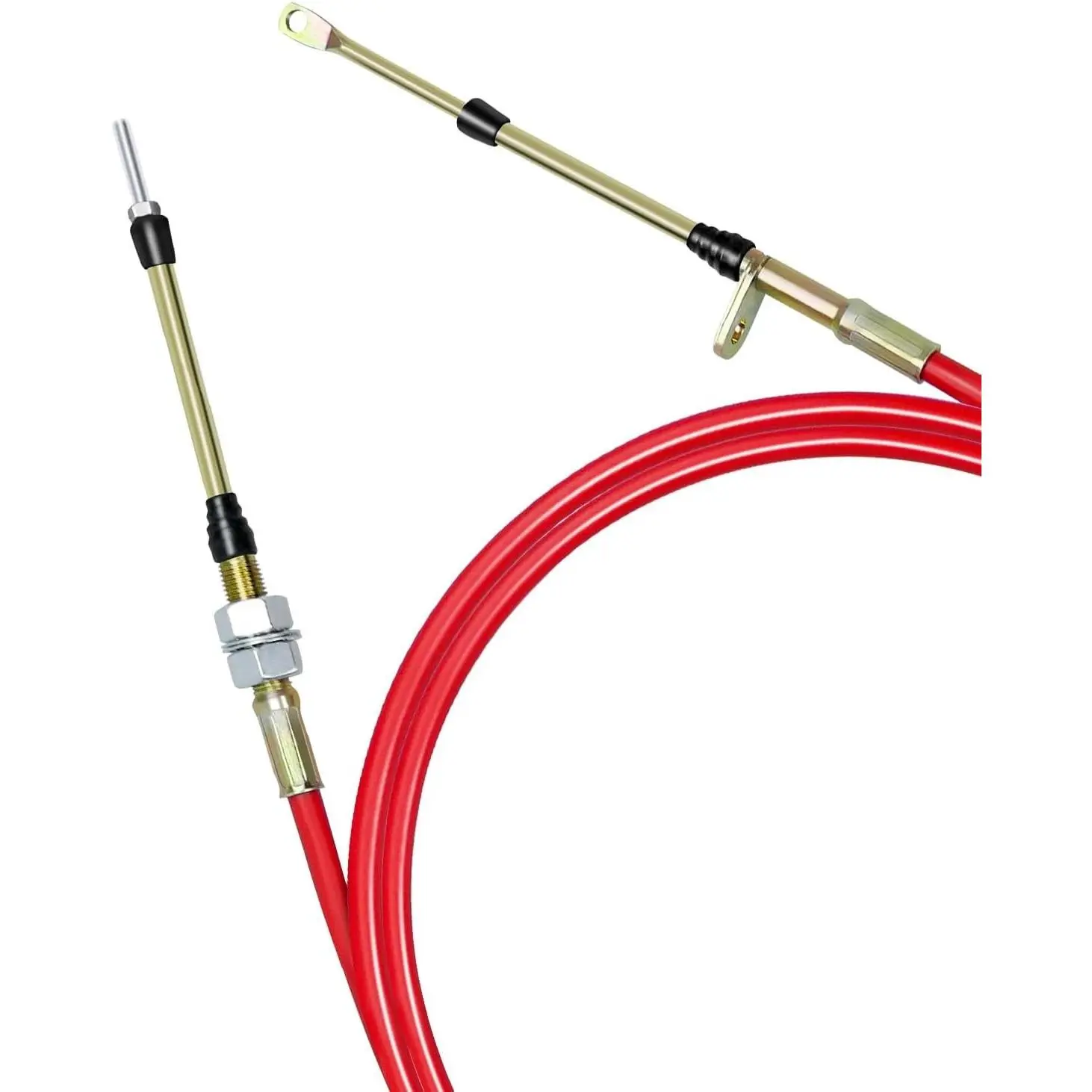 80833 5FT Automatic Transmission Shifter Cable with Eyelet End, 0.375 Inch Outer Diameter, Red, Compatible with Automatic Transmission Shift Lever, Replace 80605 AF72-1002Gift