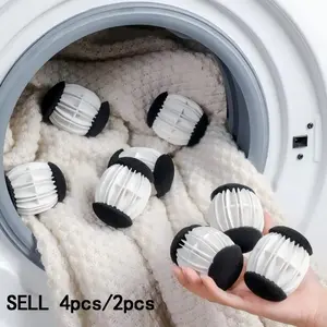4pcs Magic Laundry Balls, Pet Hair Remover, Reusable Washing Machine Hair Catcher, Prevents Clothing Entanglement, Easy to Use