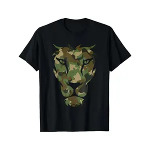 2026 New Arrival Unisex Camouflage Lion Head Crewneck T-Shirt, Casual Streetwear Tropical Short-Sleeve Sports Top, Dad Gift Menswear Tee