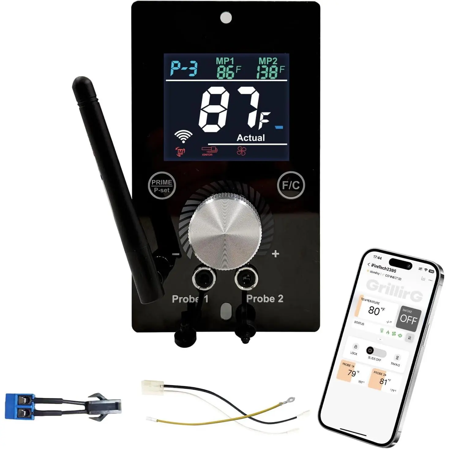 WiFi PID Grill Controller  Kit for Traeger Pro 22/34, Pit  700/820, Z Grills 700/1000 & Asmoke Pellet Smokers, APP  Control Board,180°F-500°F, 1°F Precision