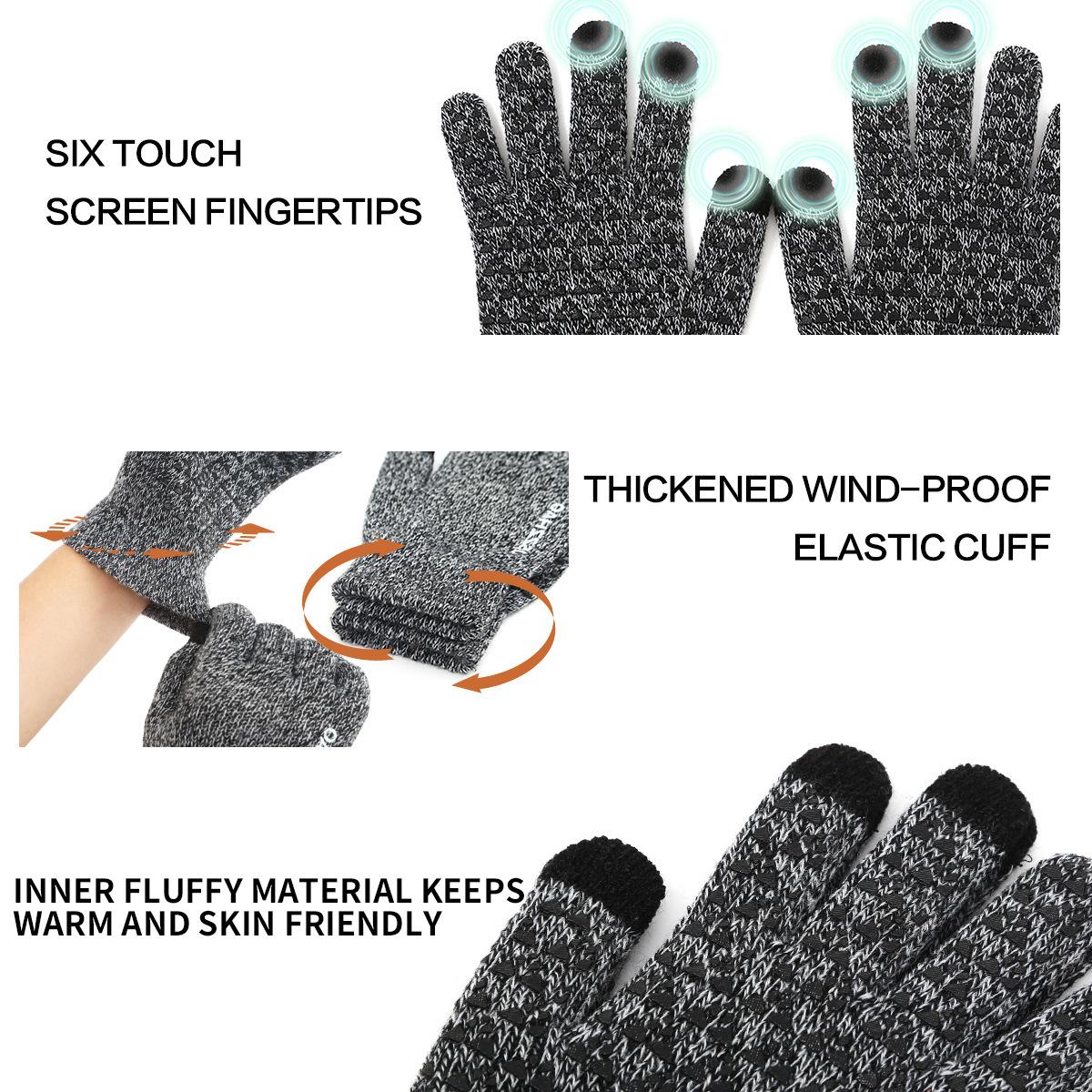 Outdoor autumn and winter warm gloves fleece running gloves men's windproof touch screen fitness sports photography cycling gloves